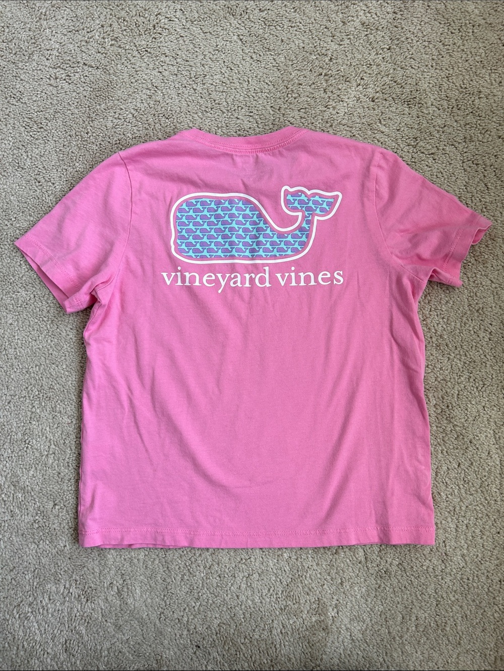 Vineyard Vines Kids Bright Pink Pocket Tee with Whale Logo, 7 - Picture 2 of 3